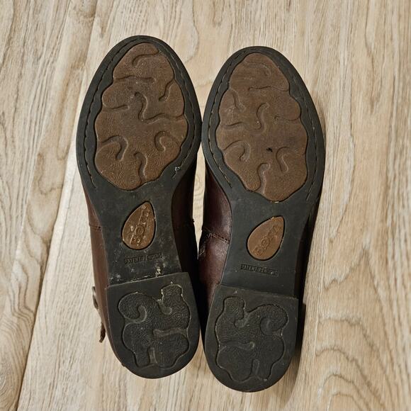 Born Boots Brown Leather Comfort Buckle Strap Side Zip Ankle Booties Womens 9M - Picture 8 of 10